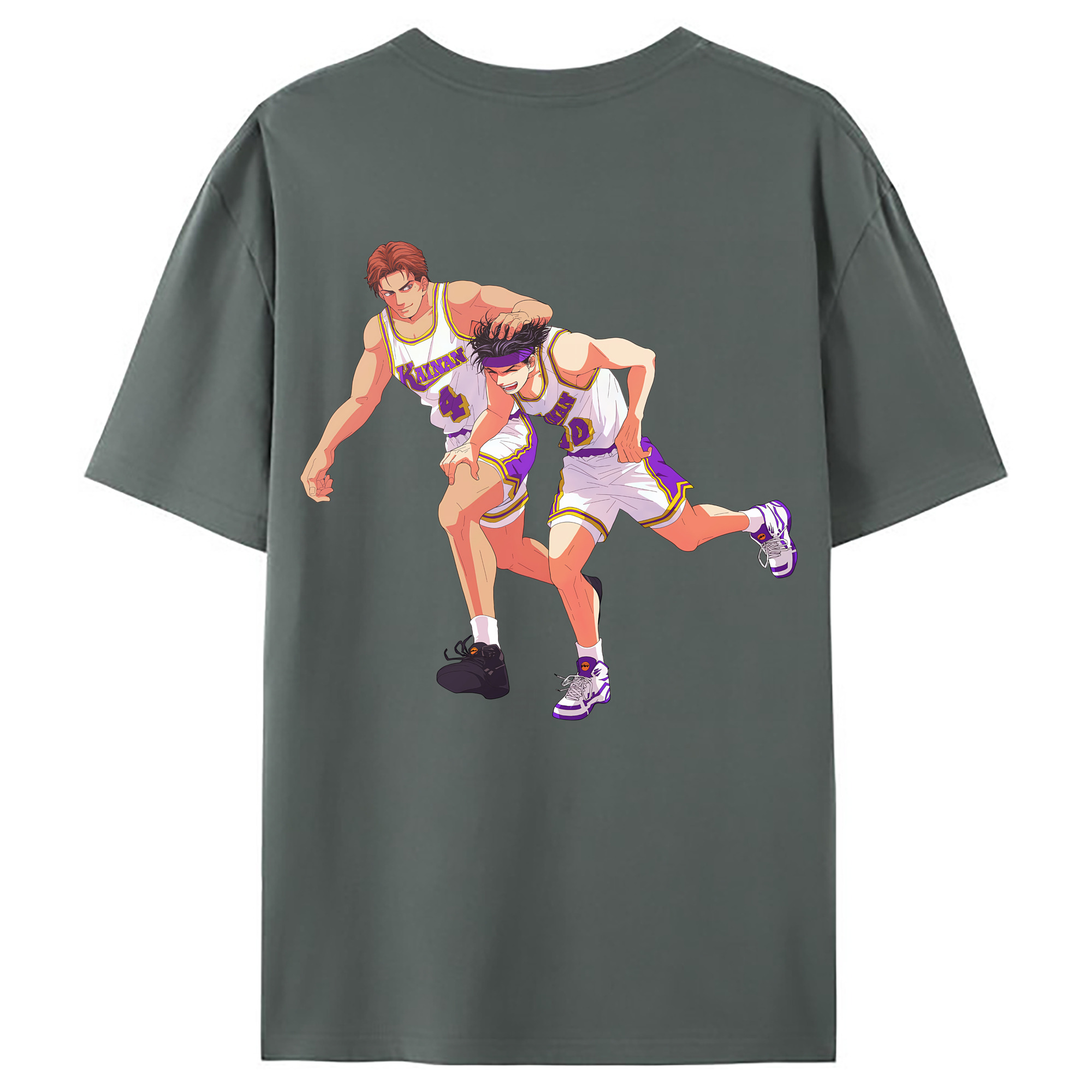 （画像用） SLAM DUNK／スラムダンク 綿100％ メンズ半袖Tシャツ（バックプリント） 通気性
